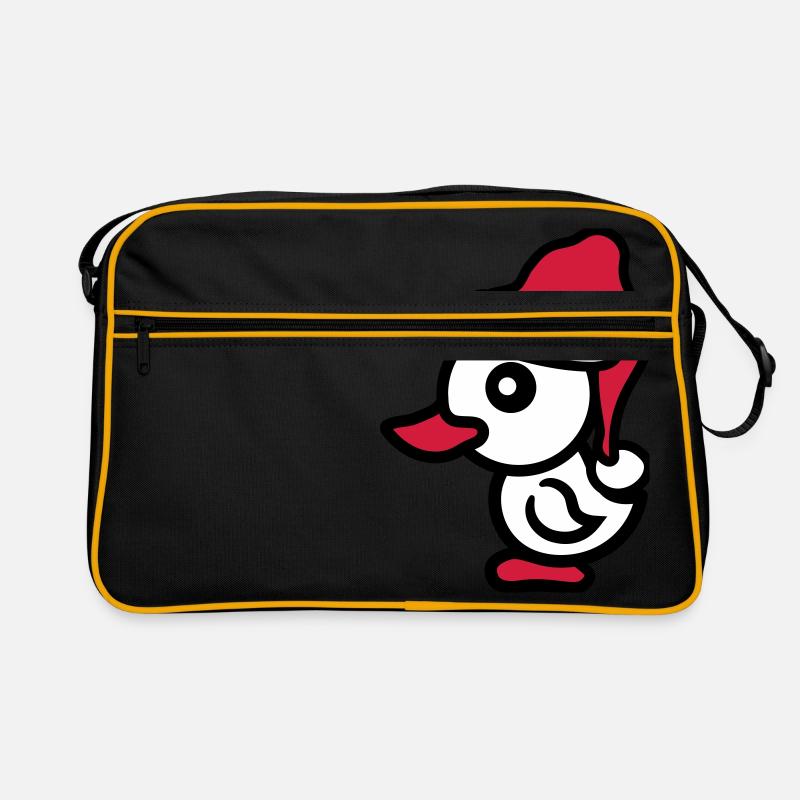 weihnachten nikolaus weihnachtsmann winter geschen - Retro Tasche - Schwarz/Gold