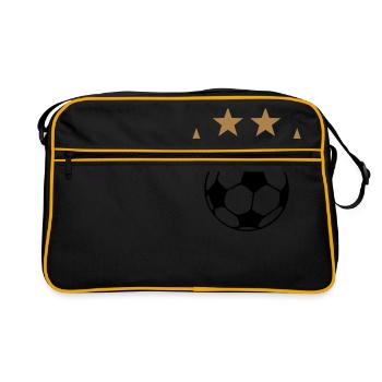 4 Sterne Fußball Weltmeister Deutschland - Retro Bag - black/gold - Front