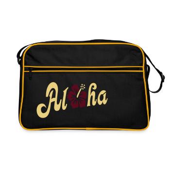 Aloha fleur d'hibiscus - Sac Retro - noir/or - Devant