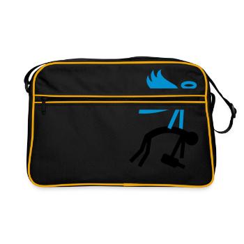 Schutzengel - Besoffen - Retro Tasche - Schwarz/Gold - Vorne