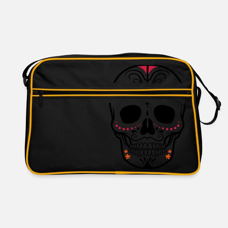 skull - Retro Tasche - Schwarz/Gold