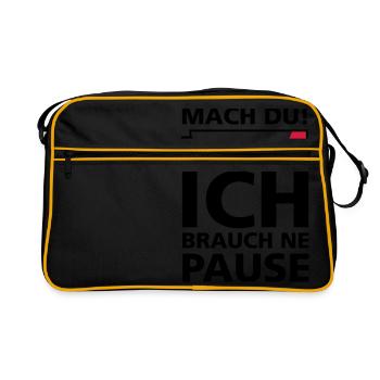 ICH BRAUCH PAUSE - Retro Tasche - Schwarz/Gold - Vorne