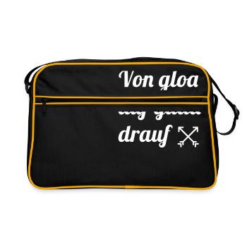 von gloa auf guad drauf - Retro Tasche - Schwarz/Gold - Vorne
