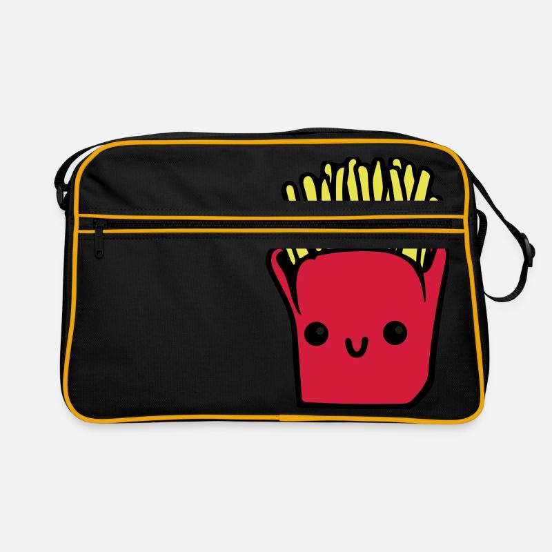 Pommes Frittes - Retro Tasche - Schwarz/Gold