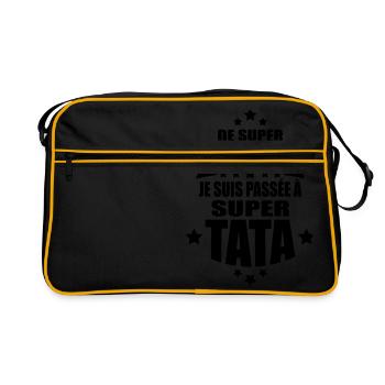 de super soeur je suis passée à super tata - Sac Retro - noir/or - Devant