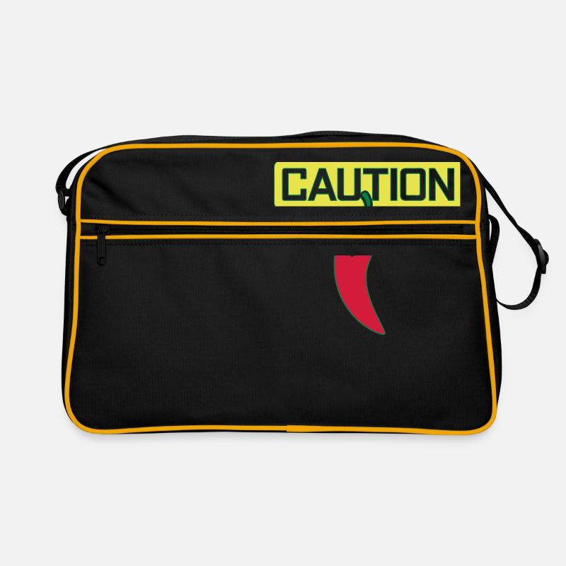 CAUTION HOT CHILI vectorgraphic Retro Tasche
