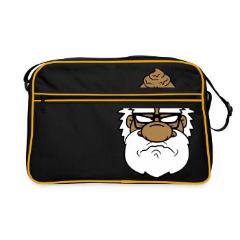 face head shit sour piss annoyed - Retro Bag - black/gold - Front