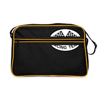 Racing Team, Checkered Flag - Retro Bag - black/gold - Front