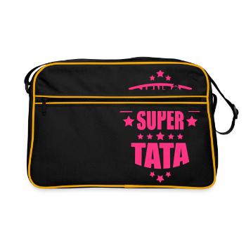 bientôt super tata - Sac Retro - noir/or - Devant