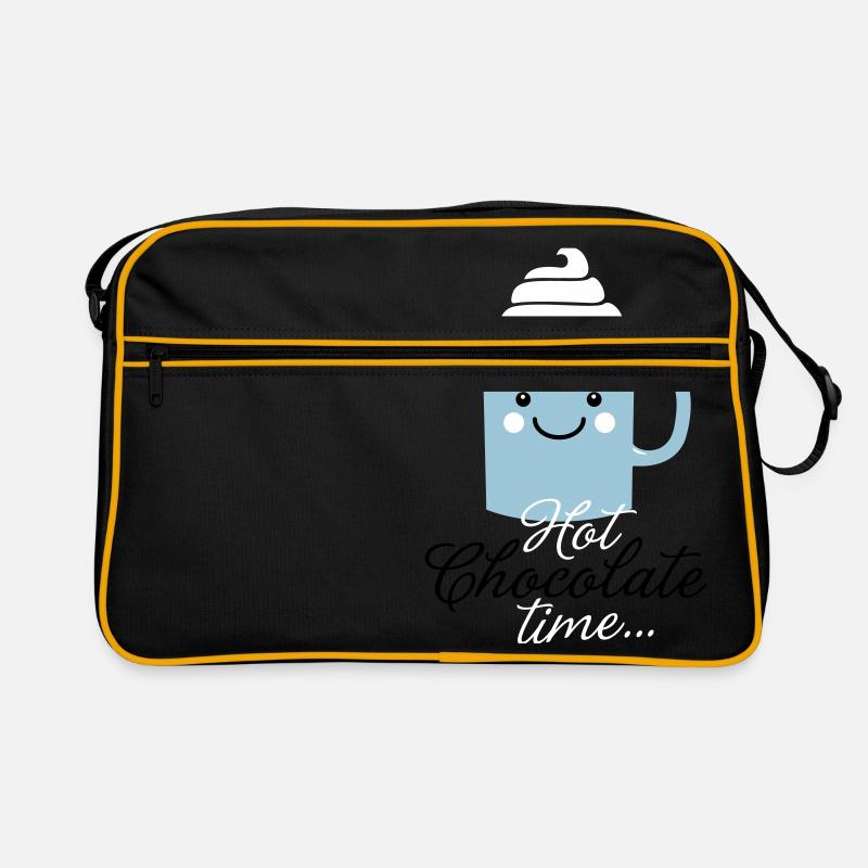 Tasse Mignon drôle avec i love chocolat chaud avec - Sac Retro - noir/or