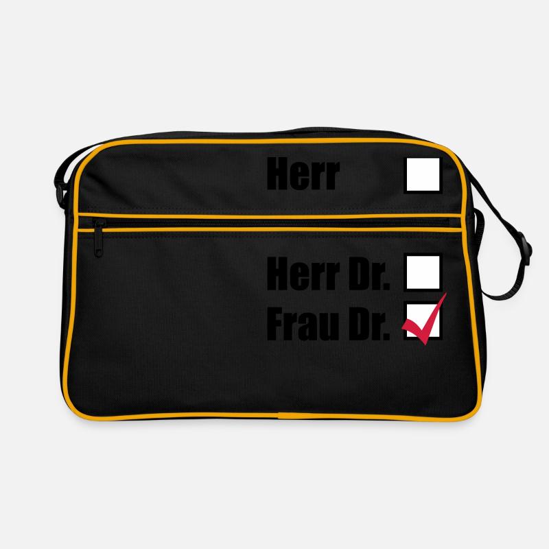 Frau Doktor - Retro Tasche - Schwarz/Gold