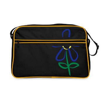 Blume - Retro Tasche - Schwarz/Gold - Vorne