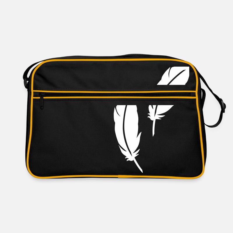 Federn - Retro Tasche - Schwarz/Gold