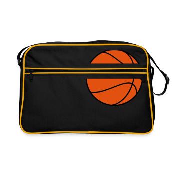 ballon de basket,formes,basket,joueur - Sac Retro - noir/or - Devant