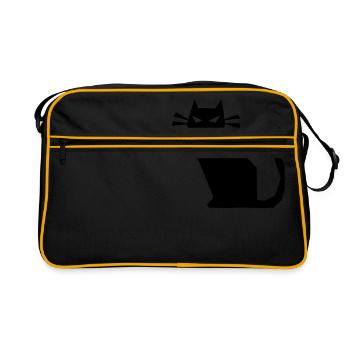sharp cat evil - Retro Bag - black/gold - Front