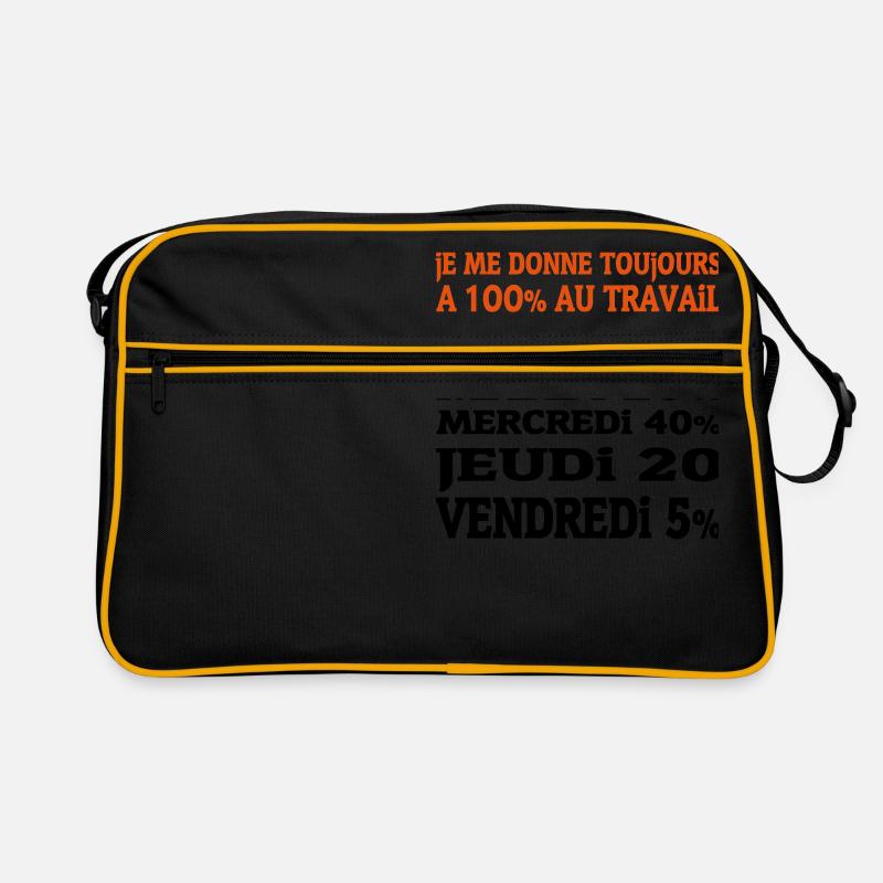 100% au Travail (2c) new ! - Sac Retro - noir/or