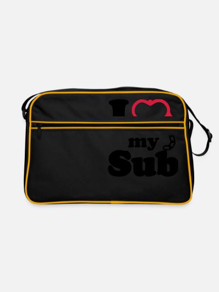 I Love my Sub - Retro Bag - black/gold - Front