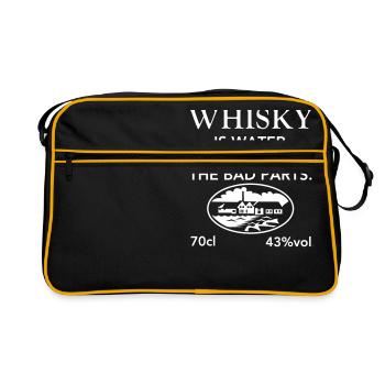 Whiskey est de l'eau, l'étiquette - Sac Retro - noir/or - Devant