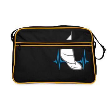 pulse frequency heart beat sea waves boat sailing s - Retro Bag - black/gold - Front