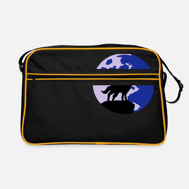 wolf and full moon Sac Retro