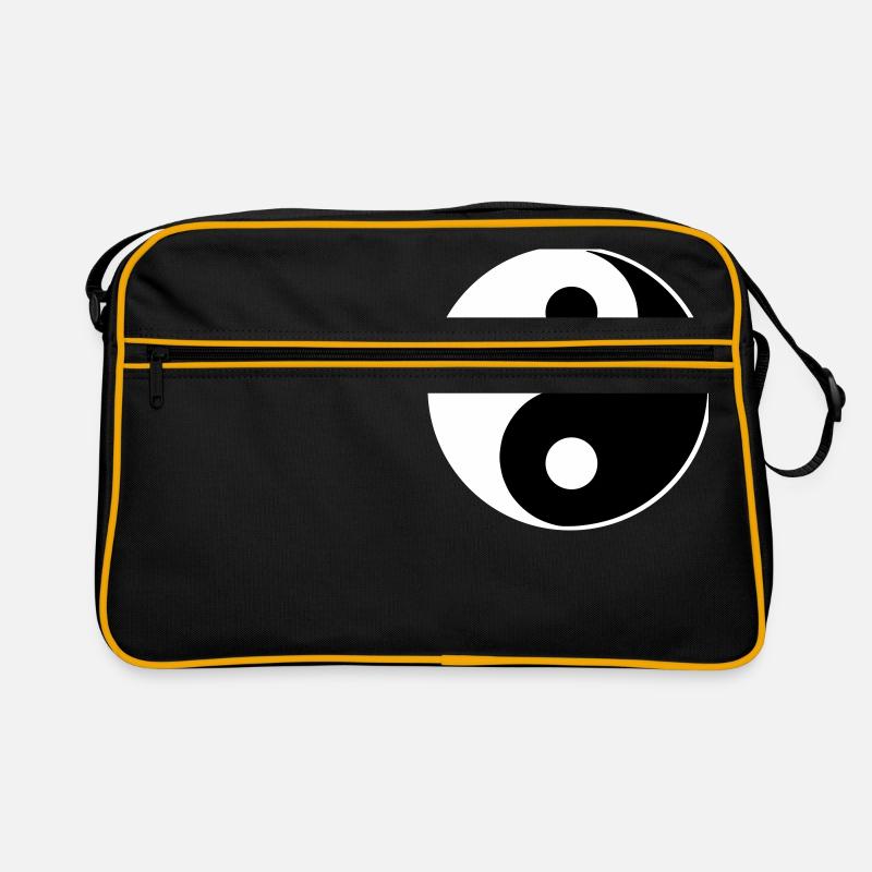 Yin Yang Yinyang Symbol Zeichen Form klassisch - Retro Tasche - Schwarz/Gold