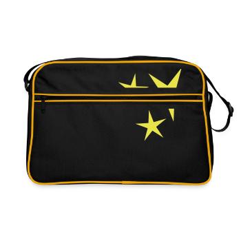 Trois étoiles (jaunes) - Sac Retro - noir/or - Devant