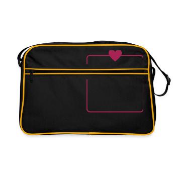 cadre coeur carré cadre photo forme ronds - Sac Retro - noir/or - Devant