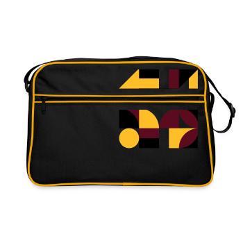 Colorful abstract geometric bauhaus background - Sac Retro - noir/or - Devant