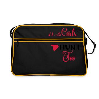Filles HUNT Too / chasseresse / chasse - Sac Retro - noir/or - Devant