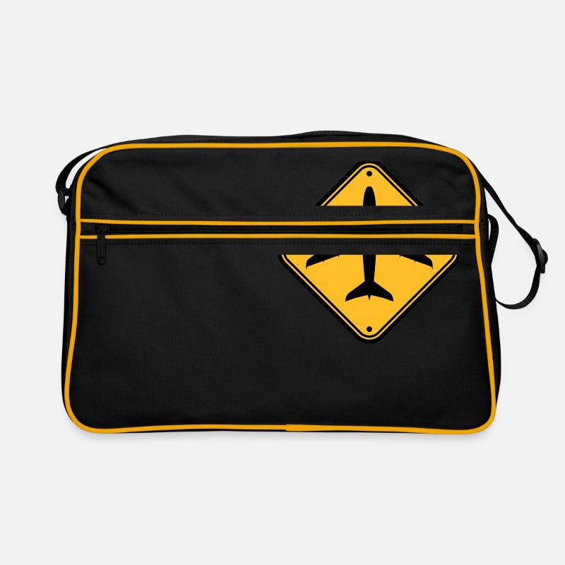 Schild Flugzeug Zone Retro Tasche