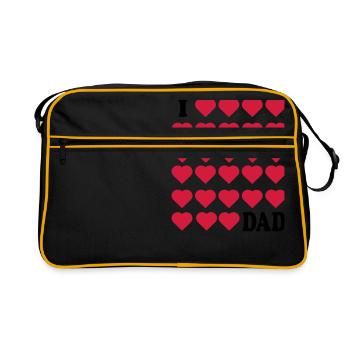 Ich liebe Papa - Retro Tasche - Schwarz/Gold - Vorne