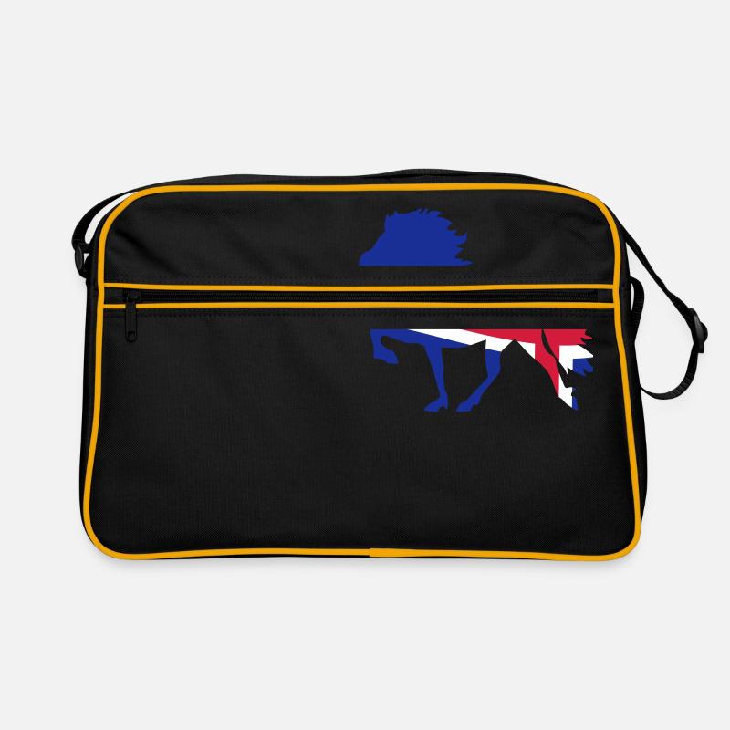 Drapeau islandais pour les chevaux - Sac Retro - noir/or