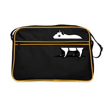 Un capybara mignon dans une tige de dessin animé - Sac Retro - noir/or - Devant
