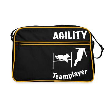 Agility Hürde Border - Retro Tasche - Schwarz/Gold - Vorne