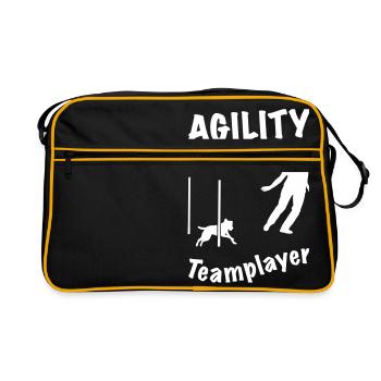 Agility Slalom Terrier - Retro Tasche - Schwarz/Gold - Vorne