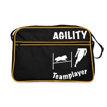 Agility Hürde Sheltie - Retro Tasche - Schwarz/Gold - Vorne