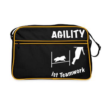 Agility Hürde Sheltie - Retro Tasche - Schwarz/Gold - Vorne