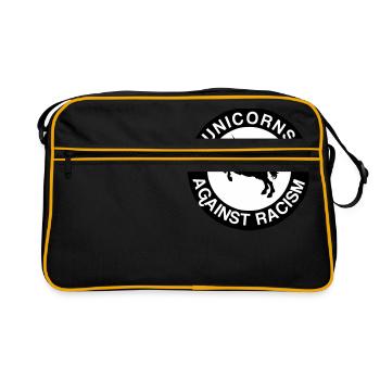 Unicorns Against Racism - Retro Tasche - Schwarz/Gold - Vorne