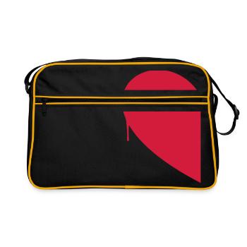 Demi Cœur Femme - Sac Retro - noir/or - Devant