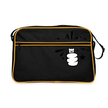 pouce en l'air / thumb up (sparkly, 2c) - Sac Retro - noir/or - Devant