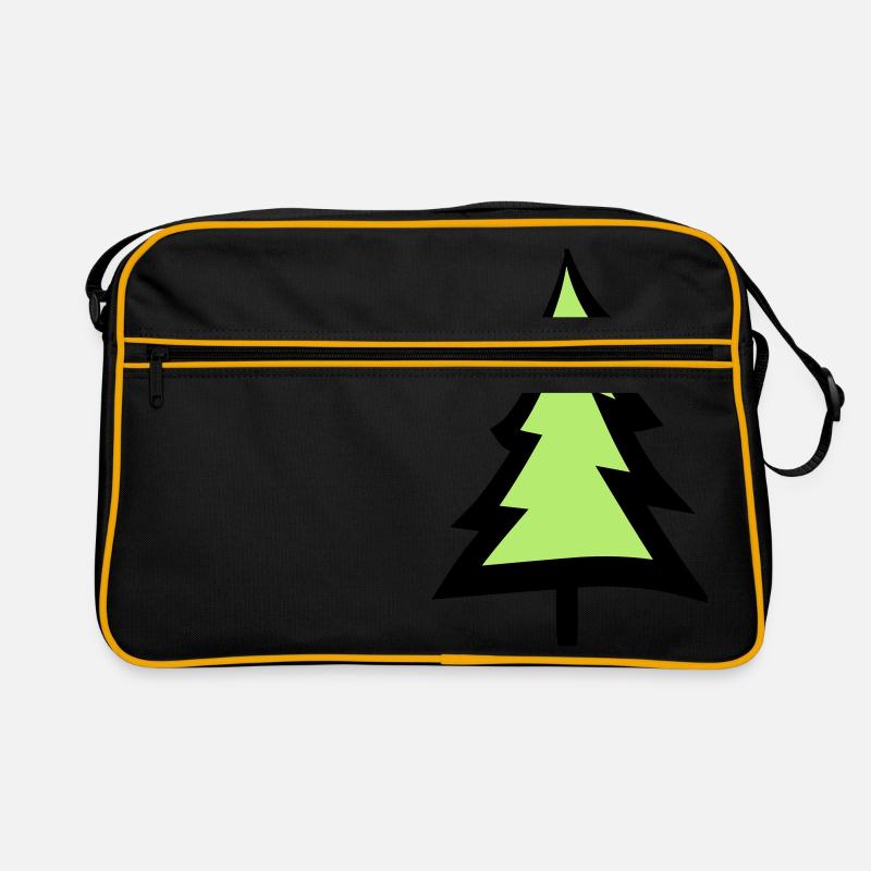 christmas tree christmas tree text design logo fir s - Retro Bag - black/gold