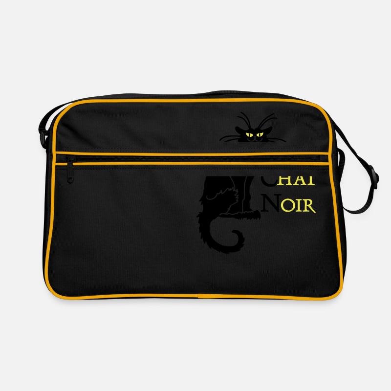 chat noir 'n (text, 2c) - Sac Retro - noir/or