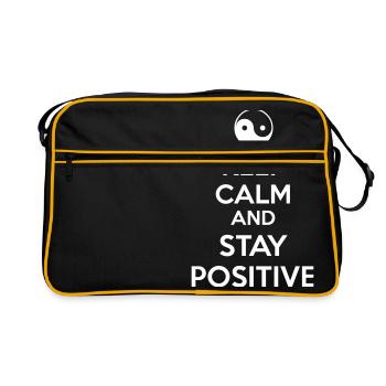Keep Calm Ying Yang - Retro Bag - black/gold - Front