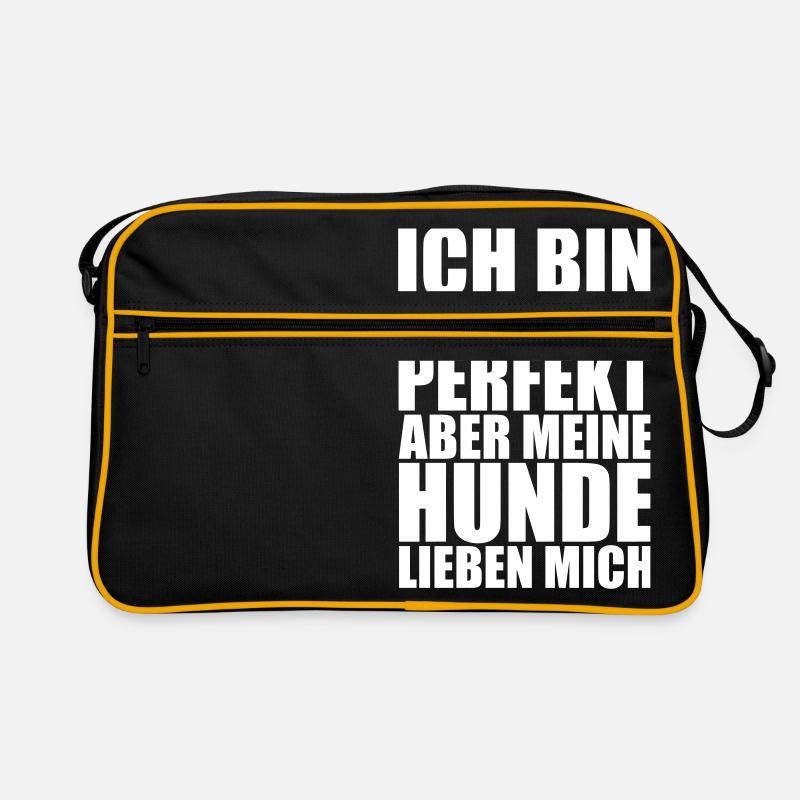 HUNDE LIEBEN MICH- Lustiges Hunde Sprüche Geschenk Retro Tasche