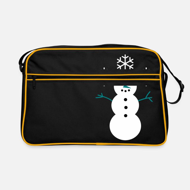 Schneemann - Retro Tasche - Schwarz/Gold