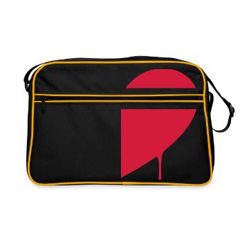 Demi Cœur Homme - Sac Retro - noir/or - Devant