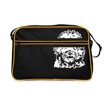 PORTRAIT DE LABRADOODLE - Sac Retro - noir/or - Devant