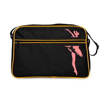 Tänzerin - Retro Tasche - Schwarz/Gold - Vorne