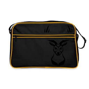 Deer head 1c - Retro Bag - black/gold - Front