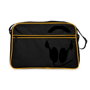 Headphones Earphones Headset Headphones Gift Idea - Retro Bag - black/gold - Front